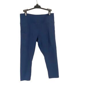 Zyia Active High Rise Side Pocket Navy Blue Cropped Leggings Size 12‎